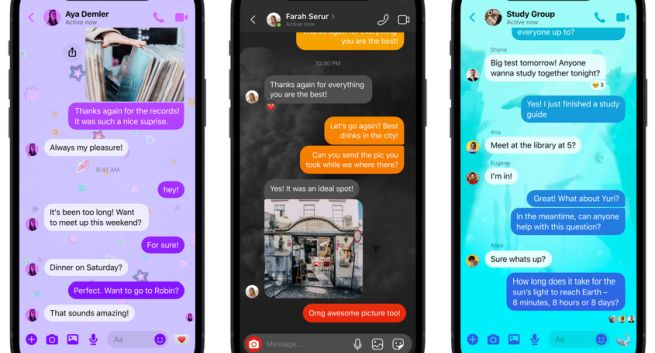 Messenger z nowymi motywami i paskiem szybkich odpowiedzi