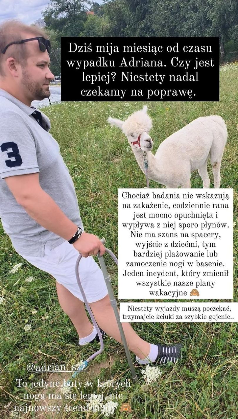 Adrian ze "Ślubu od pierwszego wejrzenia" miał wypadek. Anita zdradziła, jak czuje się jej mąż