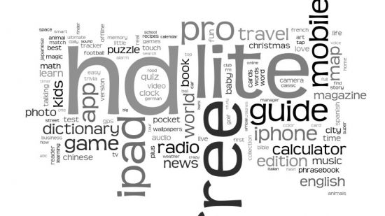 Lista najczęściej używanych słów w nazwach aplikacji dla iOS-a 1