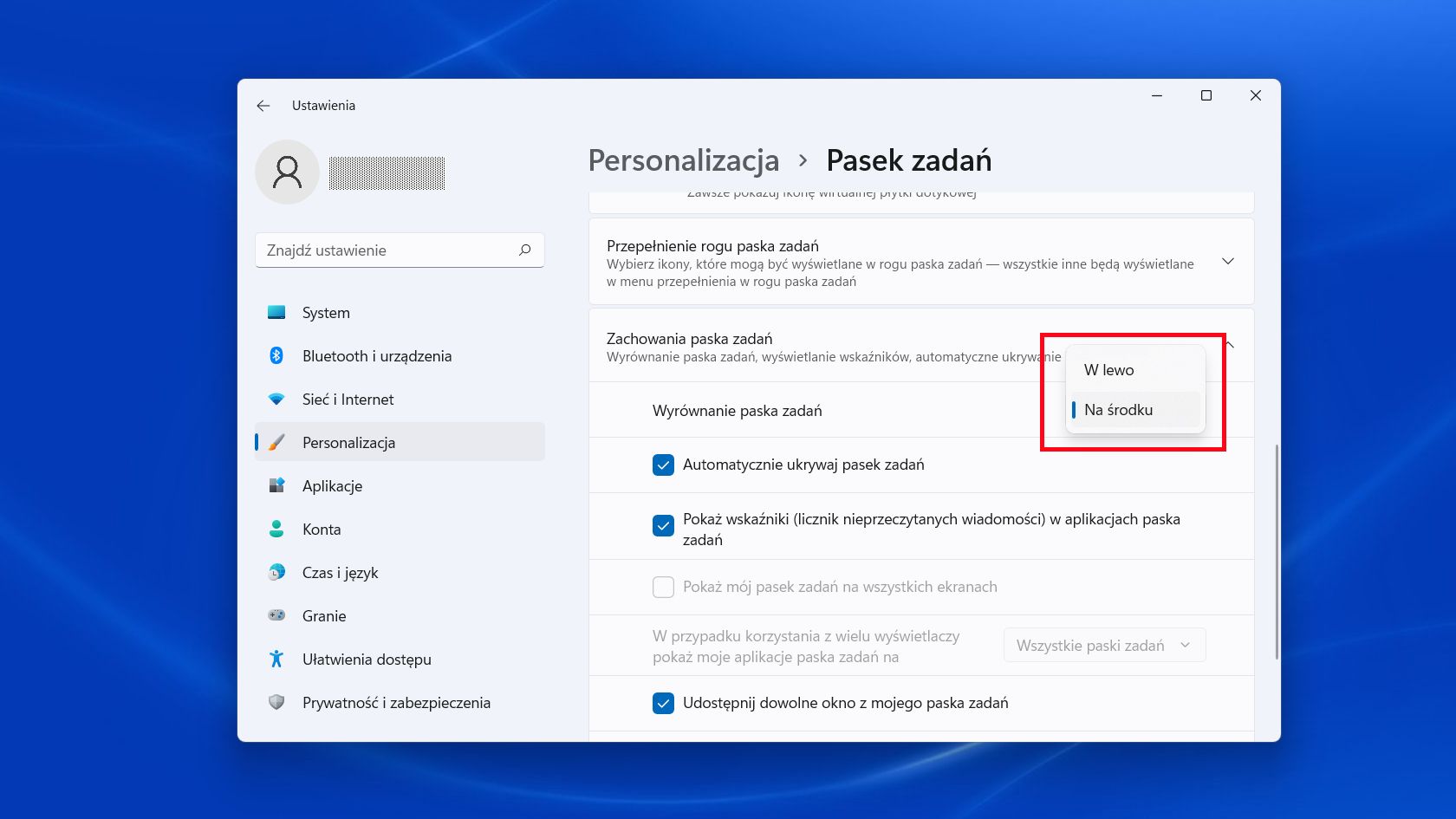 Windows 11: Zachowanie Paska
