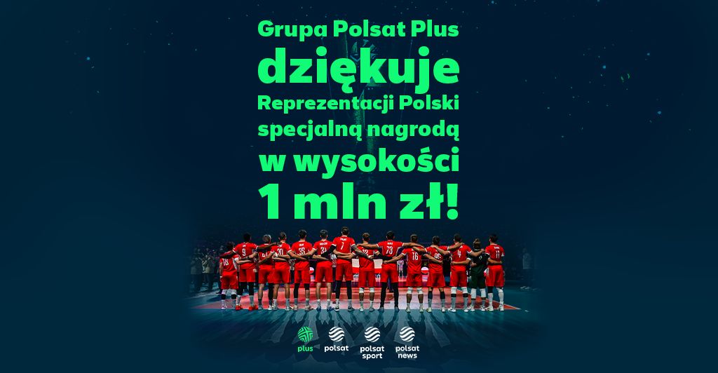 Milion złotych dla polskich siatkarzy. Grupa Polsat Plus nagradza mistrzów Europy