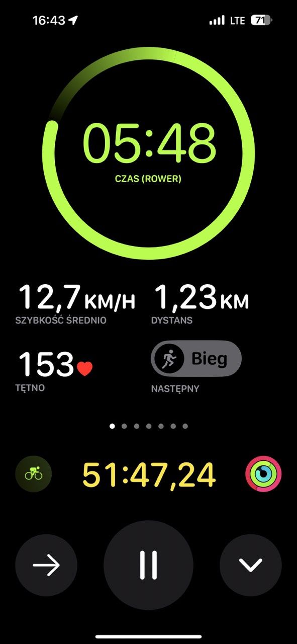 Apple Watch ultra 2 - trening rowerowy