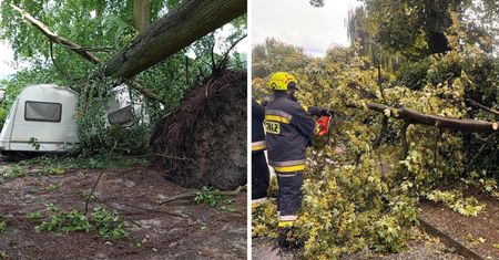 Ewakuacje, zaginieni i strażak rażony piorunem. Trudna sytuacja po burzach