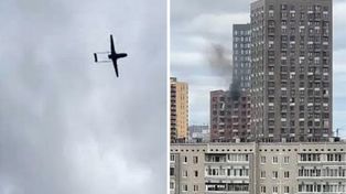 239 dronów nad Rosją. Uszkodzony blok w Jekaterynburgu
