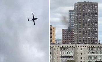 239 dronów nad Rosją. Uszkodzony blok w Jekaterynburgu