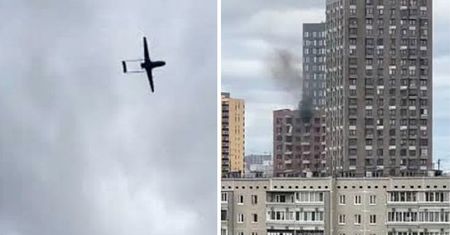 239 dronów nad Rosją i Krymem. Uszkodzony blok w Jekaterynburgu