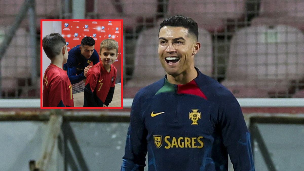 Cristiona Ronaldo w trakcie rozgrzewki.