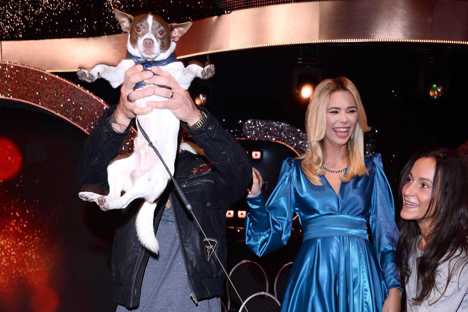 Sandra Kubicka i pies Fortuna na planie Tańca z gwiazdami