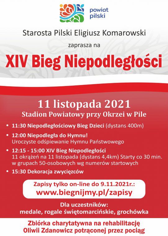 Zaproszenie na Bieg Niepodległości