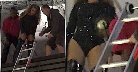 UPS… Kazali Beyoncé schodzić po drabinie! Wpadka z koncertu w Warszawie przejdzie do historii [WIDEO]
