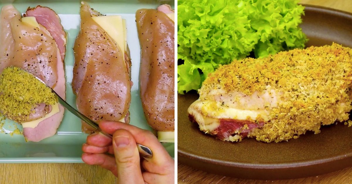 Kotlet cordon bleu z kurczaka z serem i szynką. Przepis, który przygotujesz w piekarniku