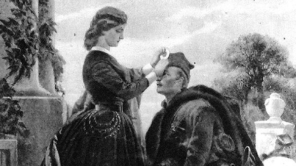 Grafika Artura Grottgera - "Pożegnanie powstańca"