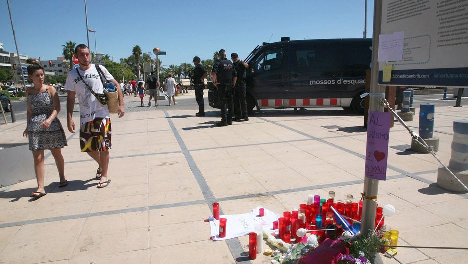 Miejsce ataku terrorystycznego w Cambrils w Hiszpanii