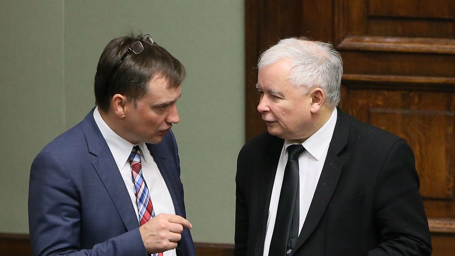 Prezes PiS Jarosław Kaczyński i minister sprawiedliwości Zbigniew Ziobro