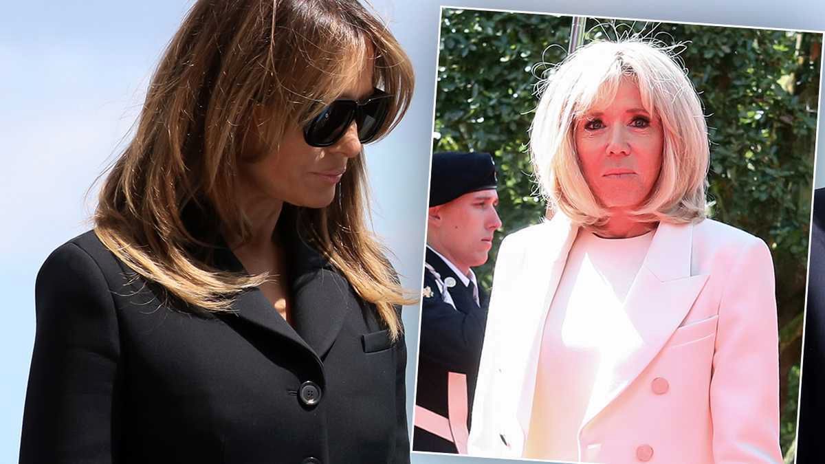 Melania Trump tym razem wypadła blado w swojej stylizacji przy Brigitte Macron! Pierwsza Dama Francji rozłożyła ją na łopatki