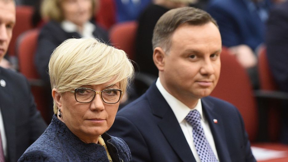 Prezes TK Julia Przyłębska i prezydent Andrzej Duda.
