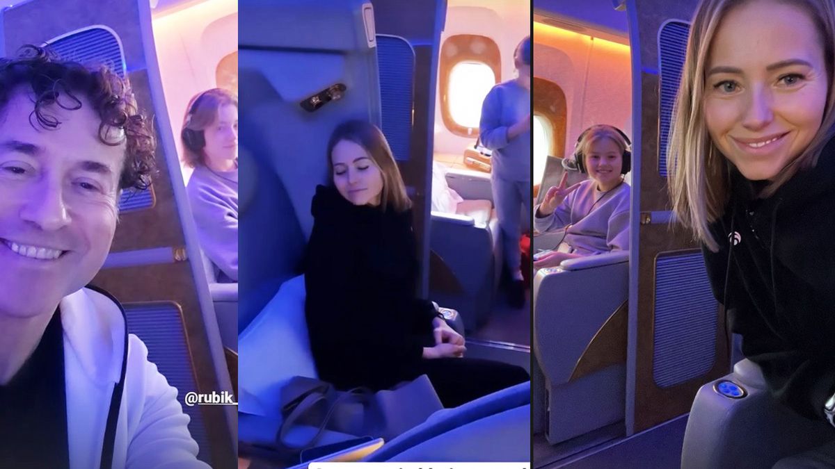 Agata i Piotr Rubikowie podróżują jak milionerzy. Prywatne kabiny, łóżka i toaletka na pokładzie samolotu. Tak wygląda prawdziwy luksus