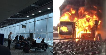 Lotnisko Stansted skąpane w dymie. "Czy ktoś wie, co się dzieje?"