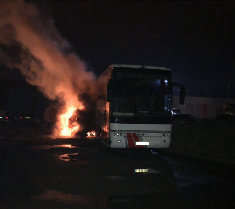 Polski autobus podpalony we Lwowie