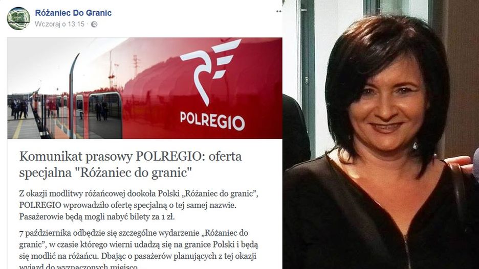 Informacja o promocji Polregio i pani Żaneta Czerwińska