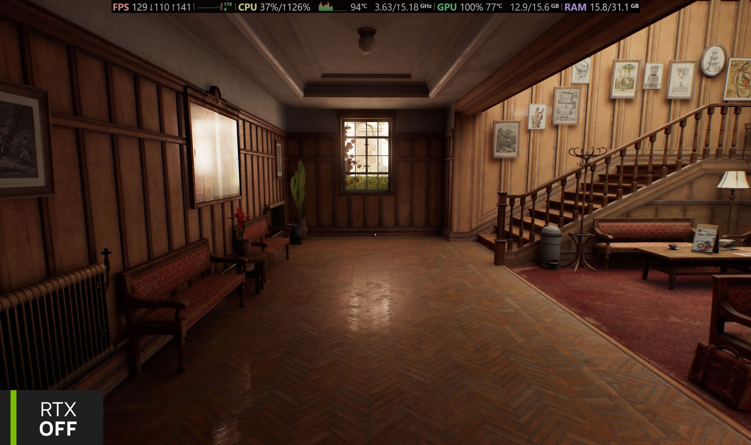 Laptop z NVIDIA GeForce RTX 5080 - Indiana Jones RTX OFF