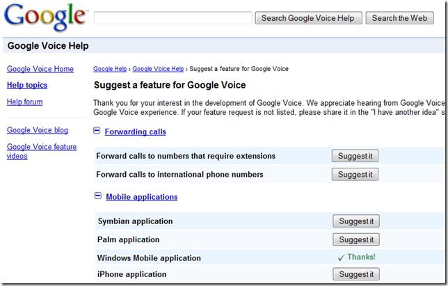 Google Voice dla Windows Mobile 1