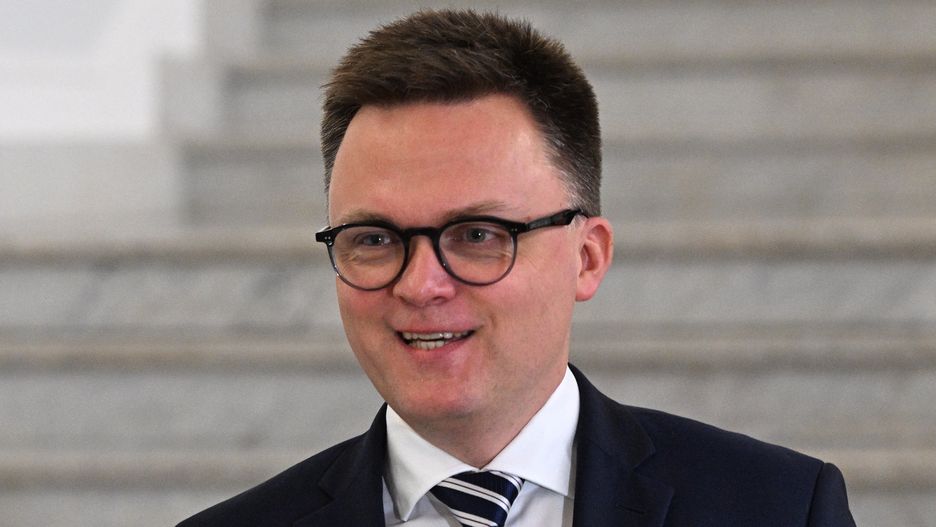 Warszawa, 17.11.2023. Marszałek Sejmu Szymon Hołownia podczas konferencji prasowej po spotkaniu z prezydentem RP w Warszawie, 17 bm. (ad) PAP/Radek Pietruszka