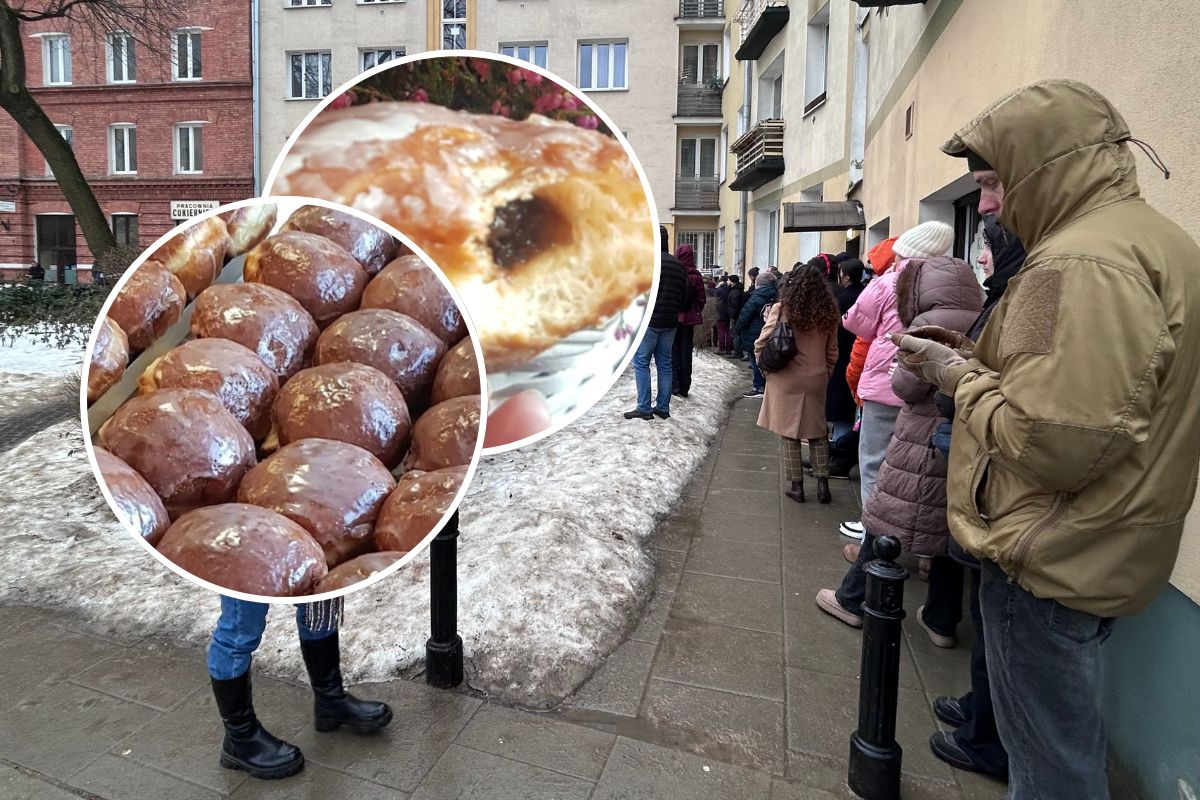 Na warszawskim osiedlu ludzie ustawili się po pączki już w nocy