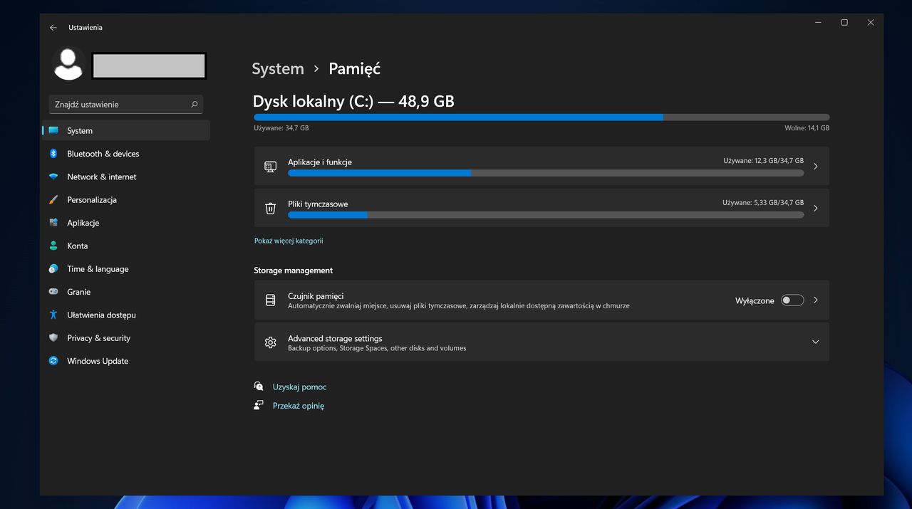 Windows 11 - zrzut ekranu z pierwszej testowej kompilacji