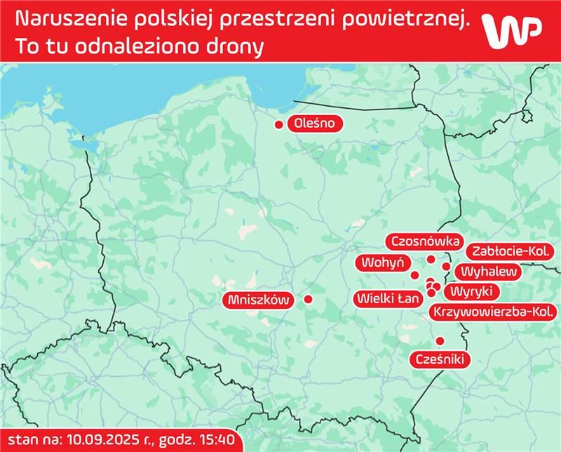 Tutaj odnaleziono drony