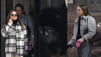 Kinga Rusin w trzewikach od Prady drepcze do knajpy ze starszą córką i dawno niewidzianym psem Czarkiem (ZDJĘCIA)