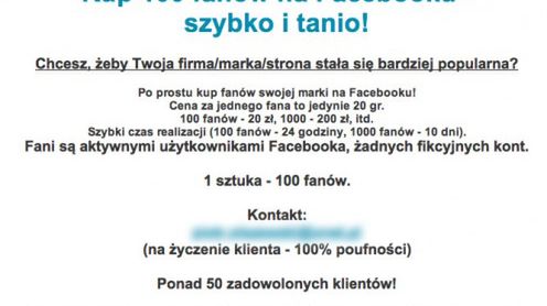 Kup pan fanów na Fejsbuka - handel "żywym towarem" w Polsce 1
