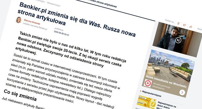 Bankier.pl niebawem w nowej wersji, zmienią się layout i nawigacja