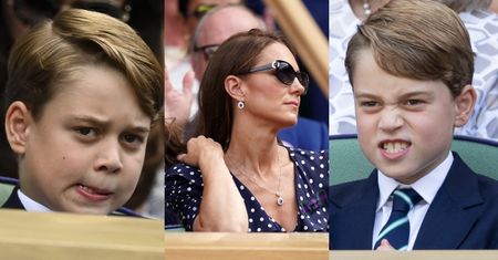 8-letni książę George zabawia publikę wymyślnymi minami na finale Wimbledonu u boku księżnej Kate i Williama (ZDJĘCIA)
