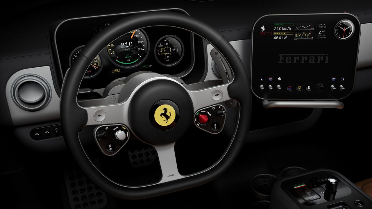Ferrari prezentuje wnętrze pierwszego elektryka. Fani Apple będą zachwyceni