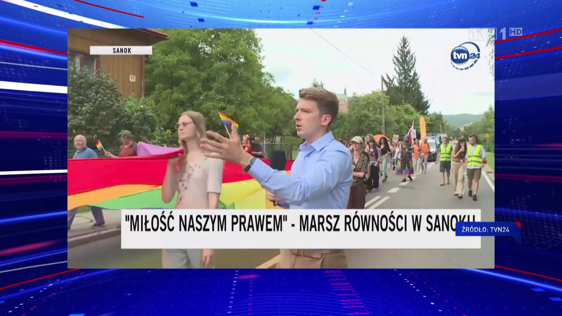 "Wiadomości" wykorzystały nagranie TVN24 z Sanoka