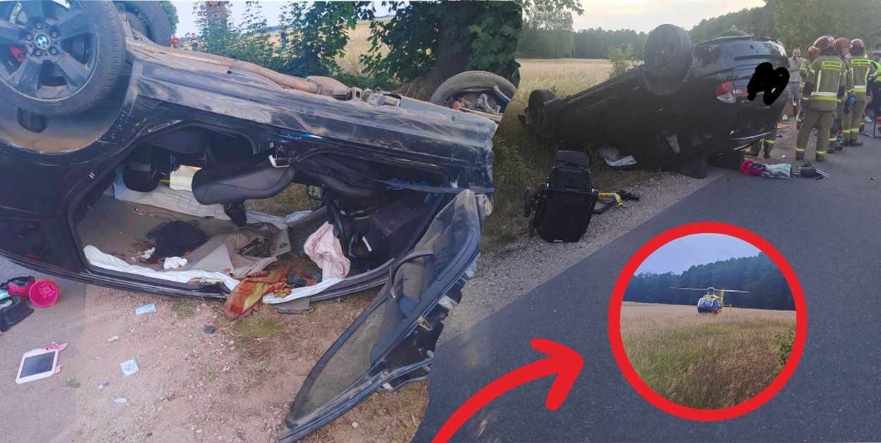 Poważny wypadek w Sarzynie - lądował śmigłowiec LPR