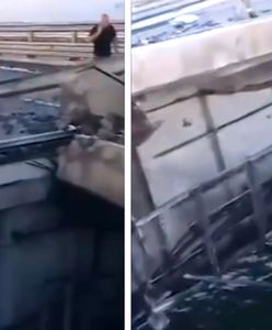 Ogromna wyrwa w moście Krymskim. Nagranie z miejsca ataku