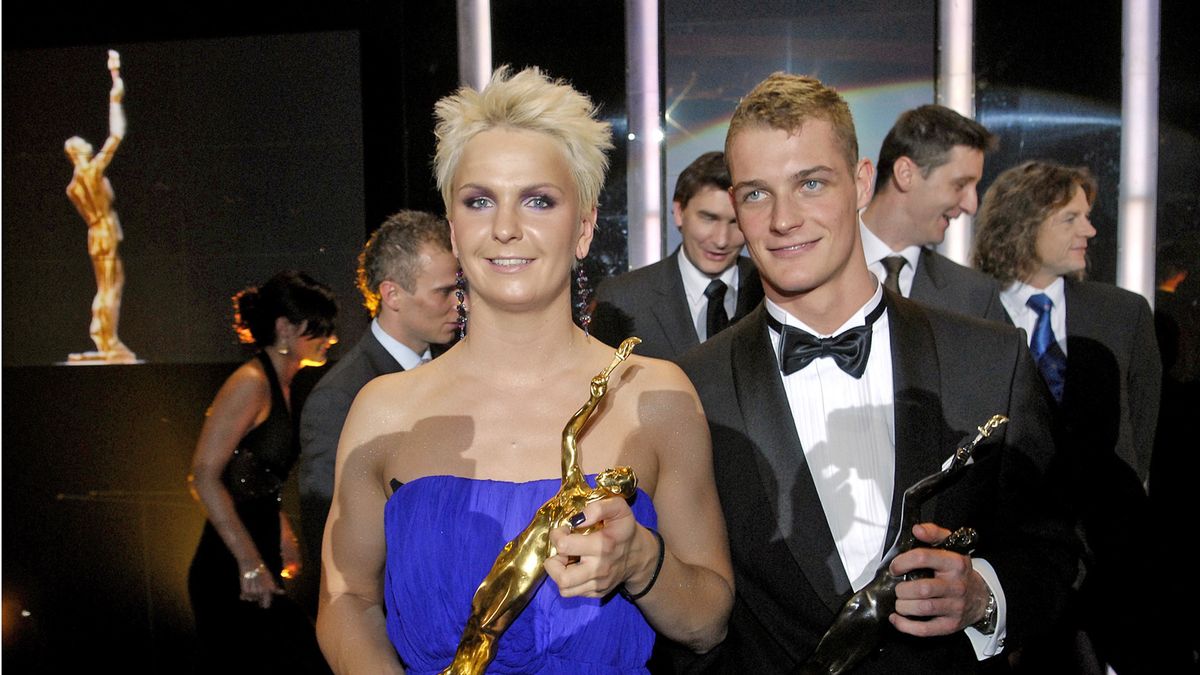 Otylia Jędrzejczak i Paweł Korzeniowski w 2007