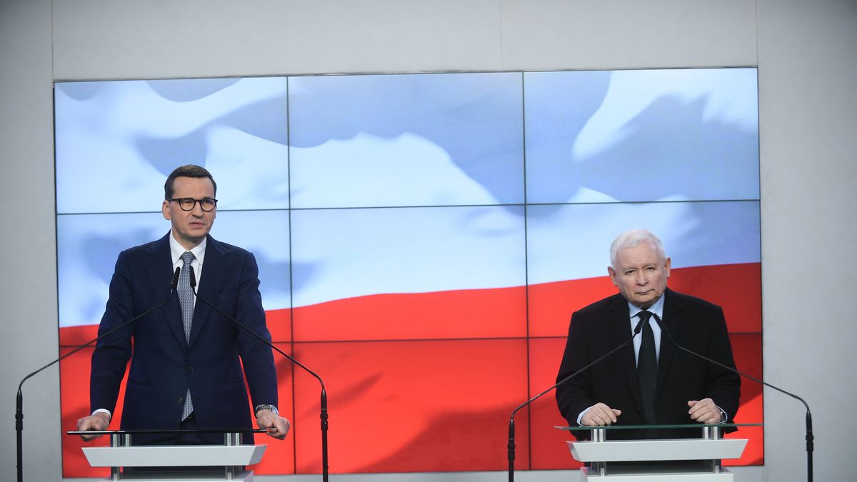 Na zdjęciu Mateusz Morawiecki i Jarosław Kaczyński