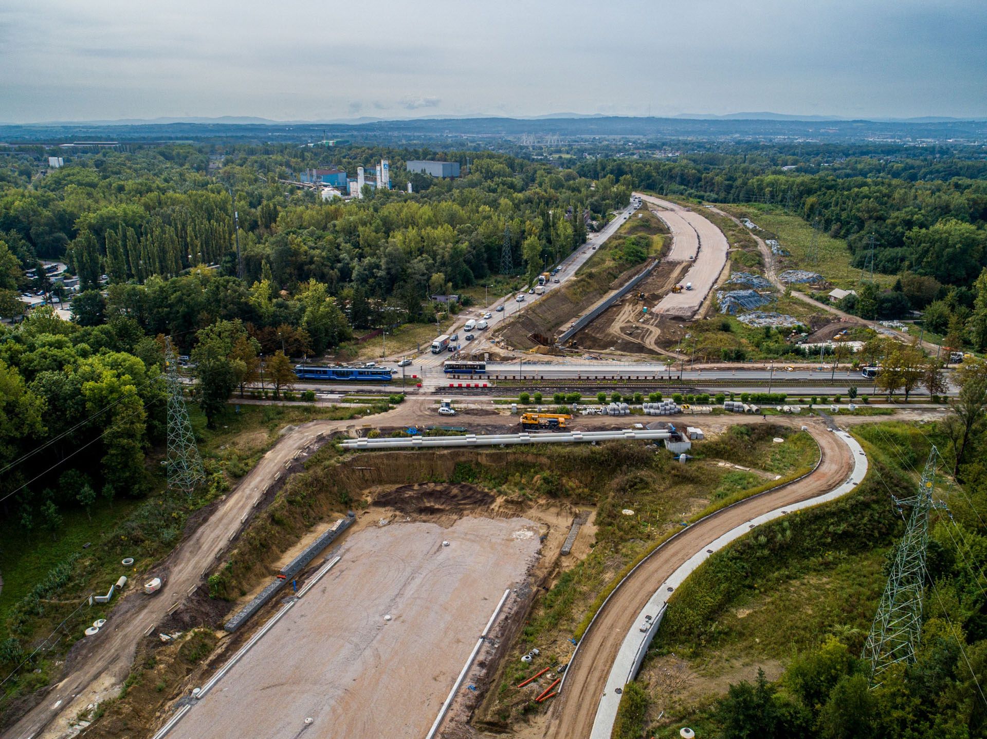 Budowa drogi S7 Widoma - Nowa Huta (sierpień 2024 r.)