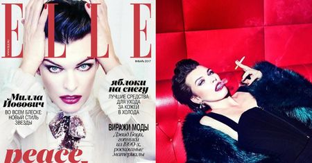 Milla Jovovich pozuje z papierosem
