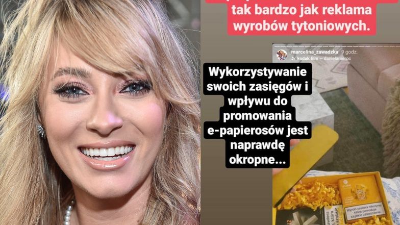 Marcelina Zawadzka reklamuje papierosy na Instagramie