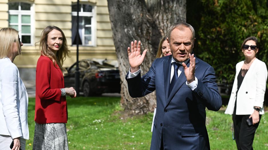 Agnieszka Dziemianowicz-Bąk i Donald Tusk