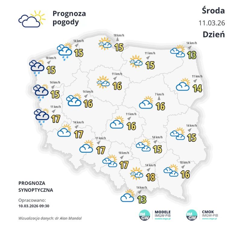 Prognoza pogody na środę 11 marca