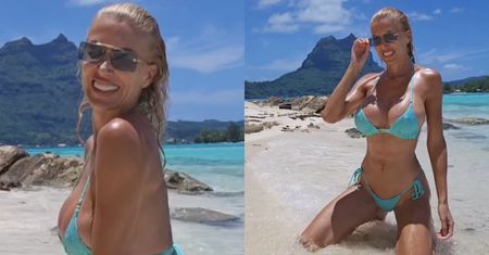 51-letnia Aneta Glam niczym Afrodyta wyłania się z morskiej piany. Fani: "Petarda sylwetka!"