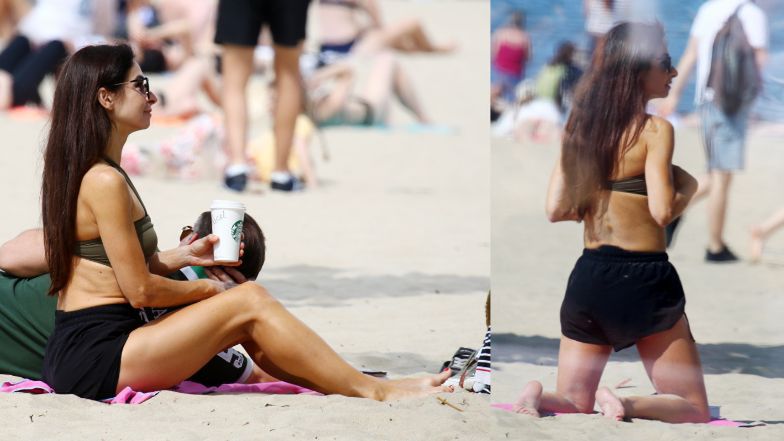 Marta Kaczyńska wypoczywa na sopockiej plaży