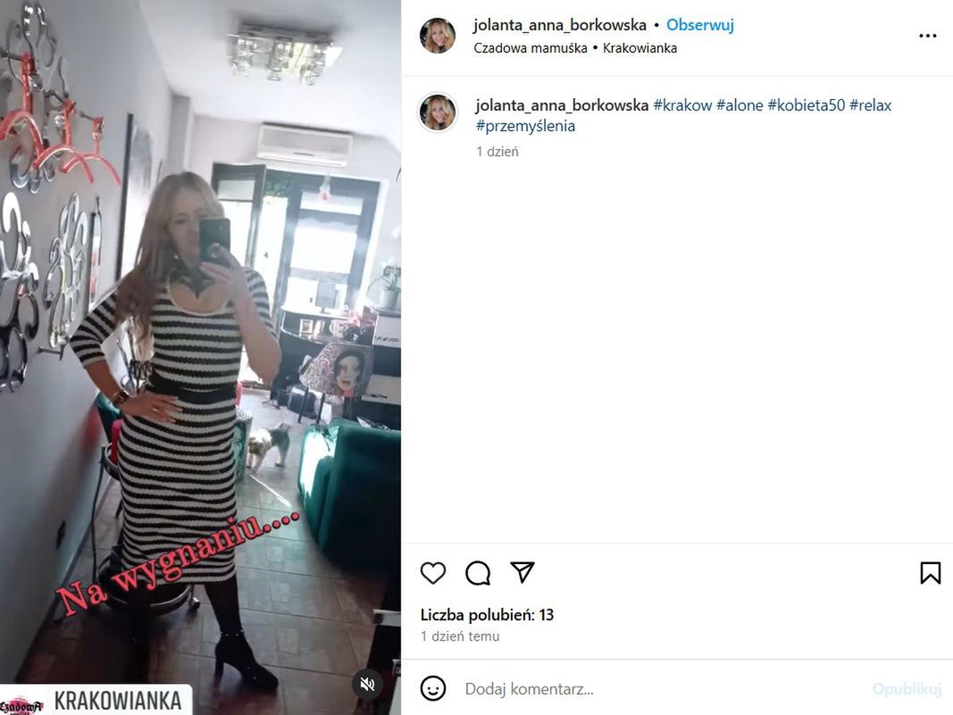 Jolanta Borkowska na Instagramie