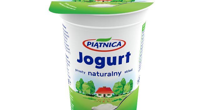 Piątnica reklamuje jogurt naturalny