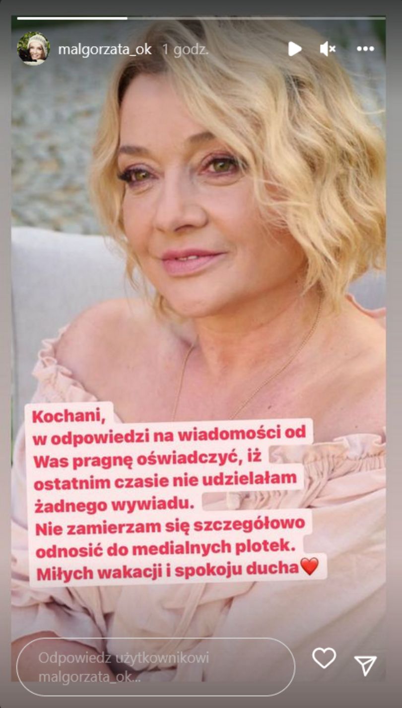 Małgorzata Ostrowska-Królikowska dementuje "zaproszenie" Joanny Opozdy do domu w górach